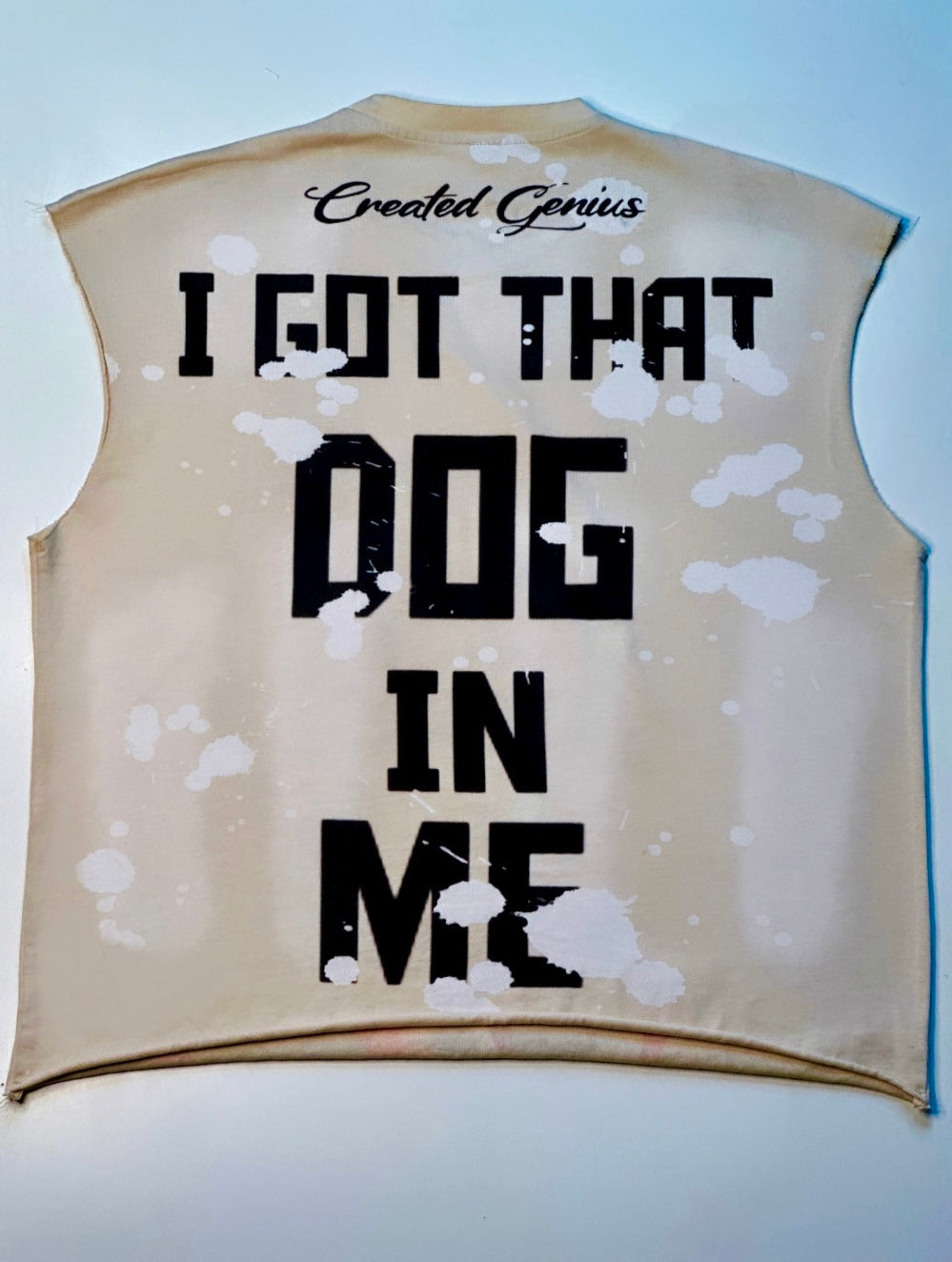 BEWARE sleeveless t-shirt.